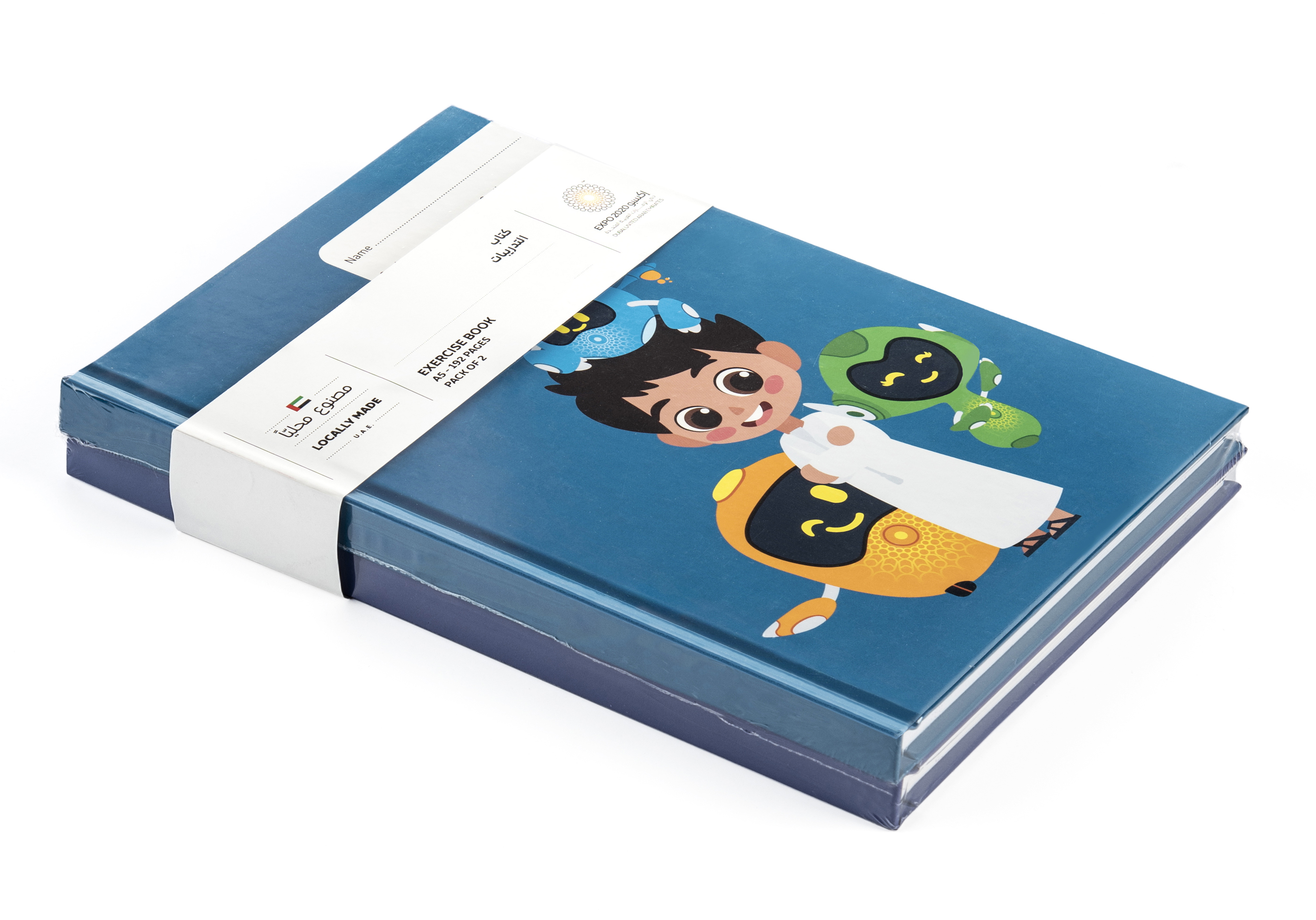 Expo 2020 Dubai Mascots A5 Hardcase Exercise Books Pack of 2 - 192 Pages - Rashid