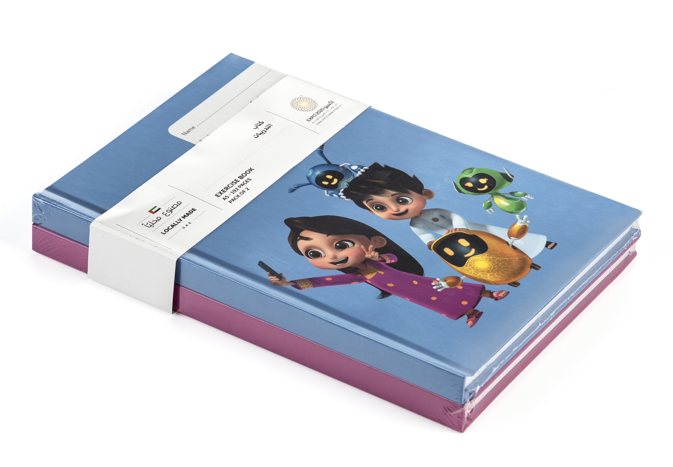 Expo 2020 Dubai Mascots A5 Hardcase Exercise Books Pack of 2 - 192 Pages - Latifa