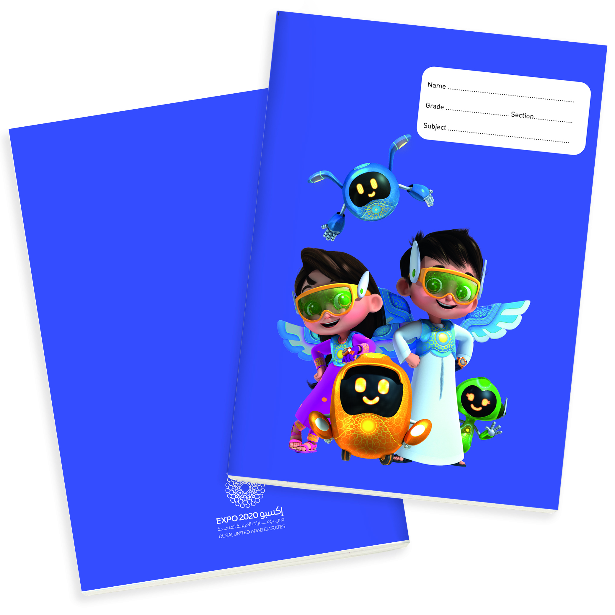 Expo 2020 Dubai Mascots On a Mission A4 Exercise Books Pack of 4 - 64 Pages